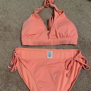 Pink 2 piece bathing suit small